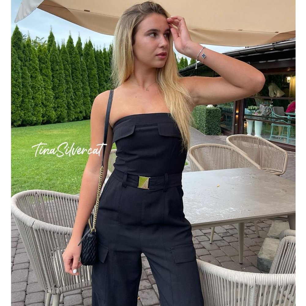 BLOGGER'S FAVE! Zara Strapless Belted Cargo Jumpsuit NWT - Picture 5 of 10